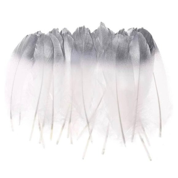 50 Count Dipped Gold & Silver Feathers 6-8 inch Natural Feather Wedding Decor - Picture 1 of 4